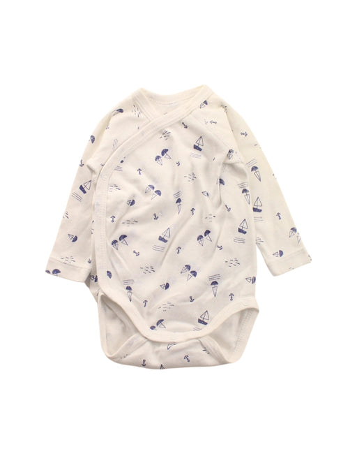 A Blue Long Sleeve Bodysuits from Cadet Rousselle in size 0-3M for boy. (Front View)
