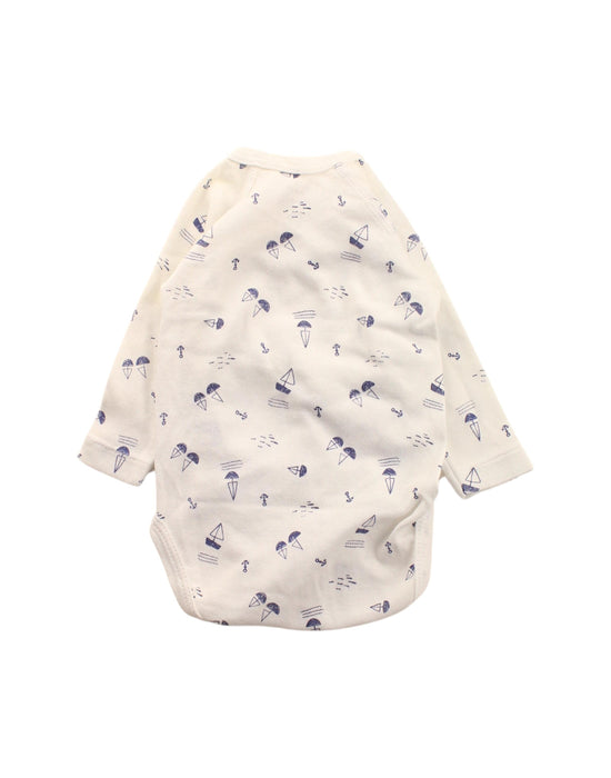 A Blue Long Sleeve Bodysuits from Cadet Rousselle in size 0-3M for boy. (Back View)