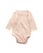 A Pink Long Sleeve Bodysuits from Les Enfantines in size 0-3M for girl. (Front View)
