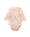 A Pink Long Sleeve Bodysuits from Les Enfantines in size 0-3M for girl. (Front View)