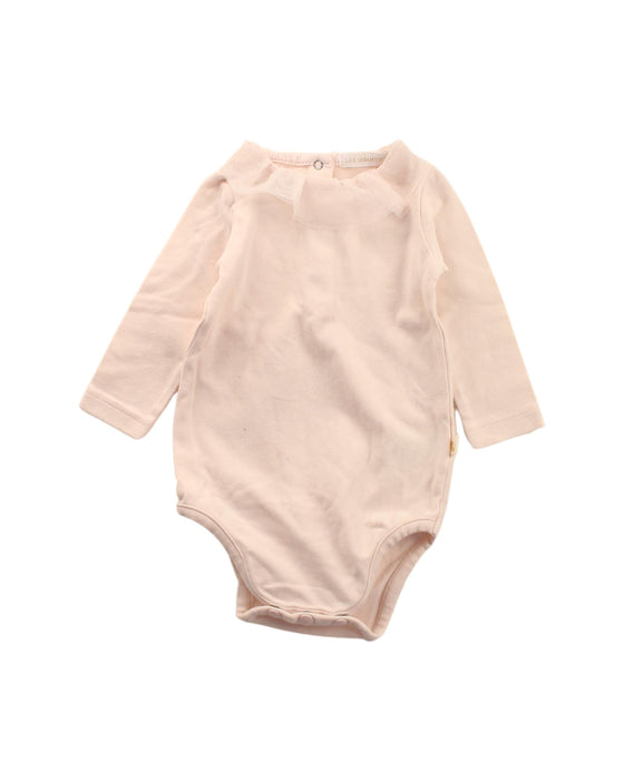 A Pink Long Sleeve Bodysuits from Les Enfantines in size Newborn for girl. (Front View)