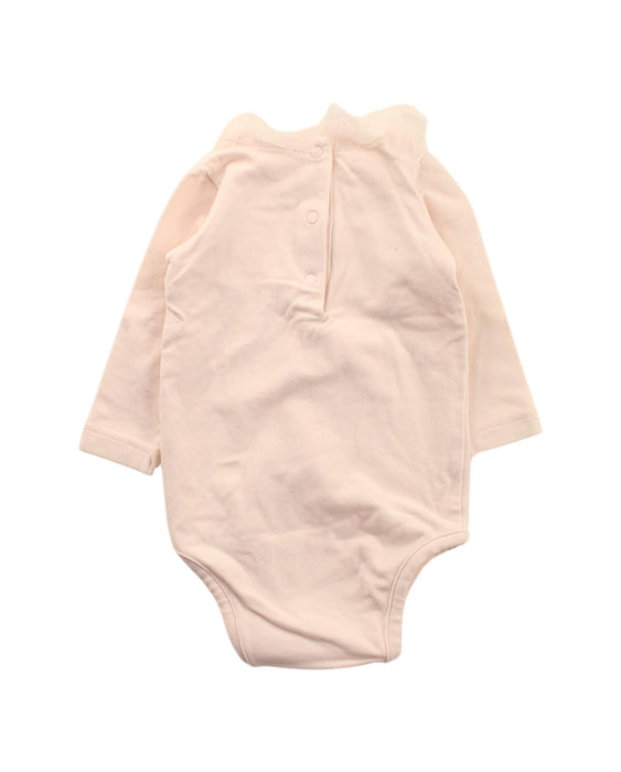 A Pink Long Sleeve Bodysuits from Les Enfantines in size Newborn for girl. (Back View)