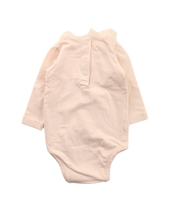 A Pink Long Sleeve Bodysuits from Les Enfantines in size 0-3M for girl. (Back View)