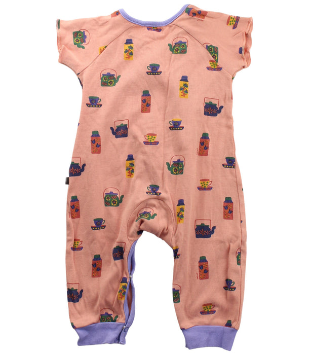 A Peach Short Sleeve Jumpsuits from Oeuf in size 3-6M for girl. (Back View)