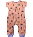 A Peach Short Sleeve Jumpsuits from Oeuf in size 3-6M for girl. (Back View)