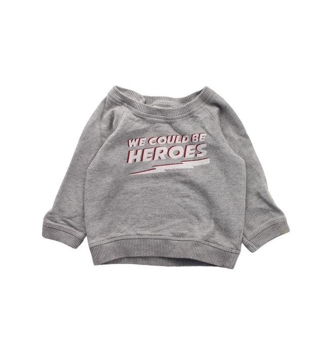 A Grey Crewneck Sweatshirts from Louis Louise in size 6-12M for girl. (Front View)