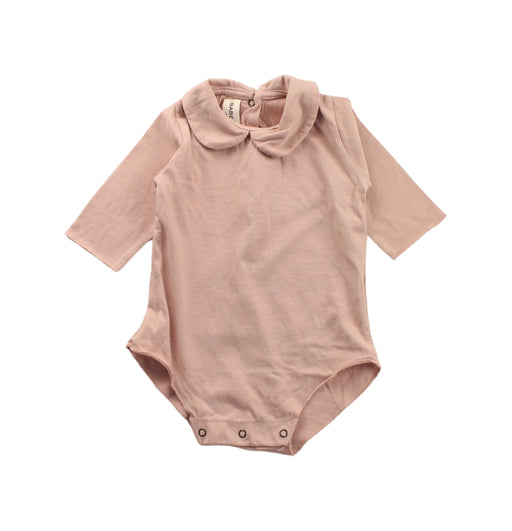 A Beige Long Sleeve Bodysuits from Babe & Tess in size 0-3M for girl. (Front View)