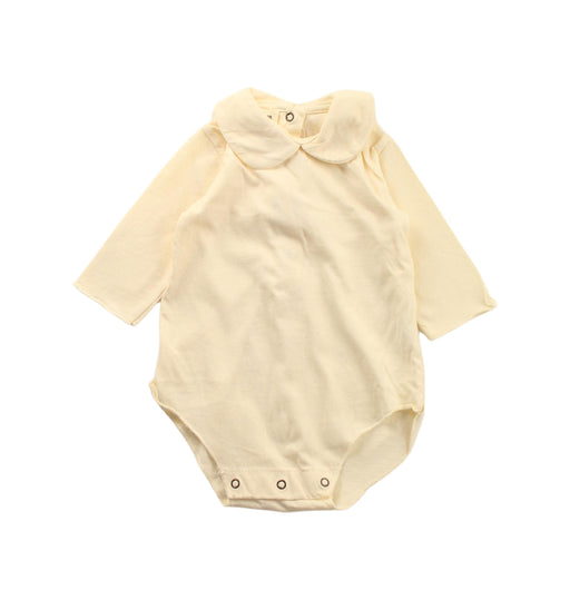 A Yellow Long Sleeve Bodysuits from Babe & Tess in size 0-3M for girl. (Front View)