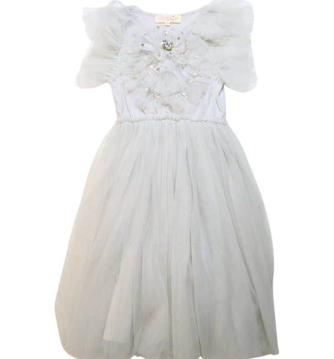 A White Short Sleeve Dresses from Tutu Du Monde in size 10Y for girl. (Front View)