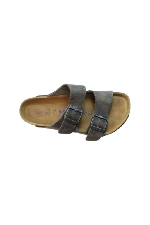A Brown Sandals from Birkenstock in size 12Y for neutral. (Front View)