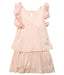 A Peach Short Sleeve Dresses from Chloe in size 8Y for girl. (Front View)