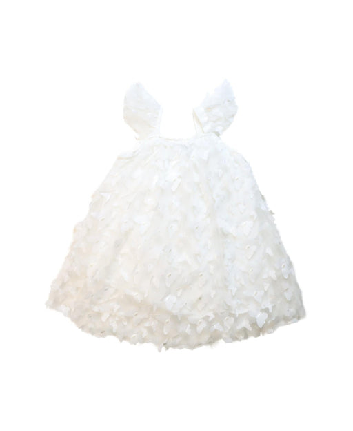 A White Sleeveless Dresses from Dolly by Le Petit Tom in size 0-3M for girl. (Front View)