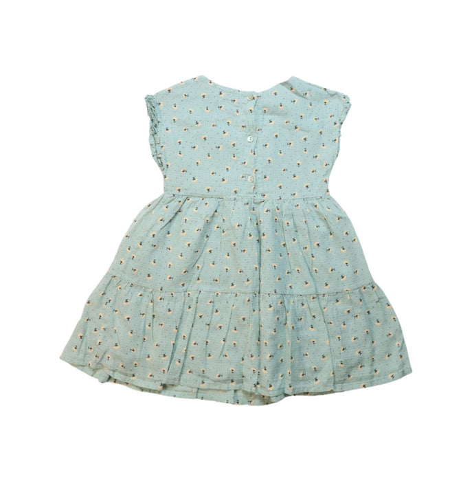 A Green Short Sleeve Dresses from Buho in size 3T for girl. (Back View)