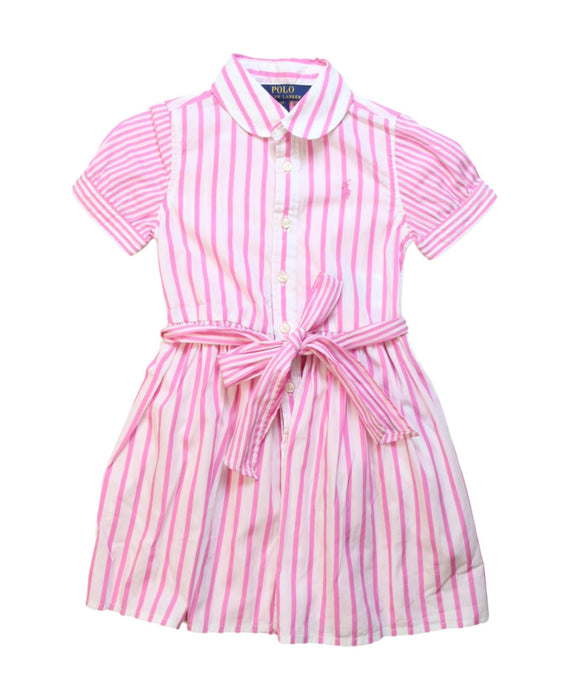 A Pink Short Sleeve Dresses from Polo Ralph Lauren in size 3T for girl. (Front View)