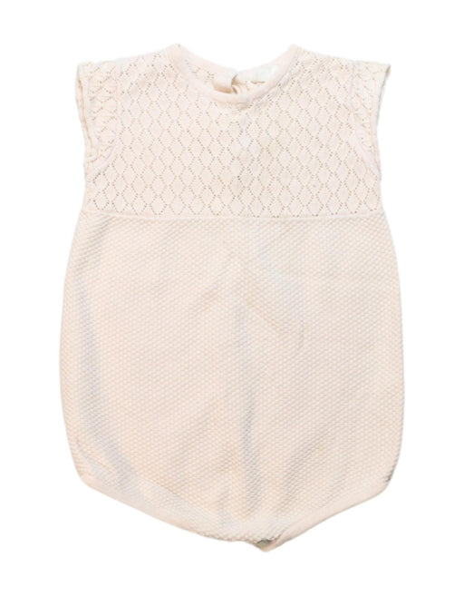 A Beige Short Sleeve Rompers from Louis Louise in size 12-18M for girl. (Front View)