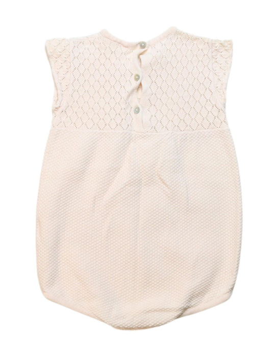A Beige Short Sleeve Rompers from Louis Louise in size 12-18M for girl. (Back View)