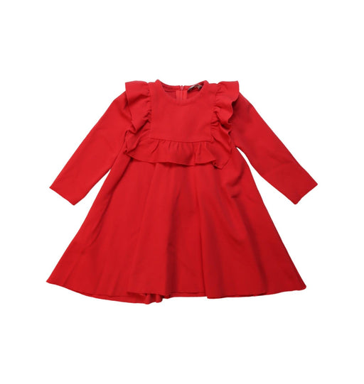 A Red Long Sleeve Dresses from Il Gufo in size 2T for girl. (Front View)