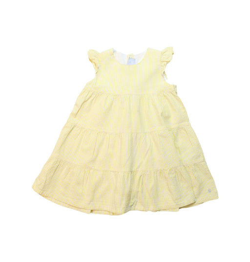 A Yellow Sleeveless Dresses from Petit Bateau in size 18-24M for girl. (Front View)