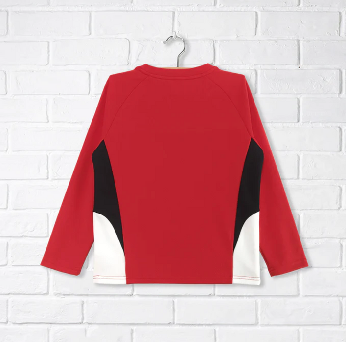 A Red Long Sleeve T Shirts from CDNIS in size 4T for neutral. (Back View)