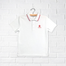 A White Short Sleeve Polos from CDNIS in size 4T for boy. (Front View)