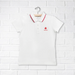 A White Short Sleeve Polos from CDNIS in size 4T for girl. (Front View)