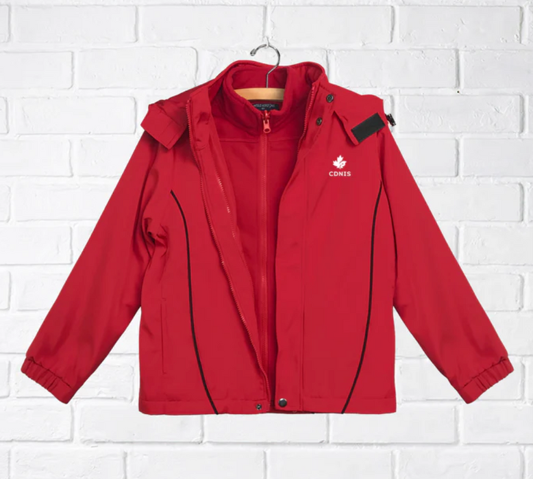 A Red Lightweight Jackets from CDNIS in size 12Y for neutral. (Front View)