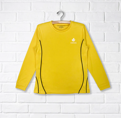 A Yellow Long Sleeve T Shirts from CDNIS in size 4T for neutral. (Front View)