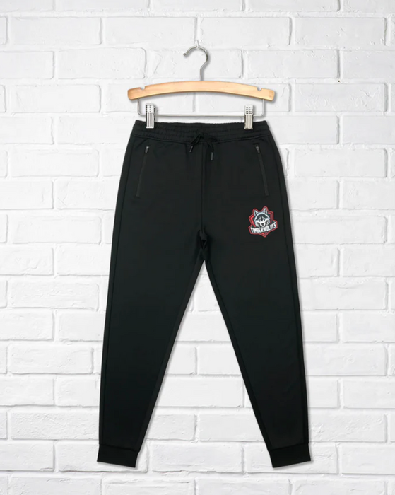 A Black Sweatpants from CDNIS in size 4T for neutral. (Front View)