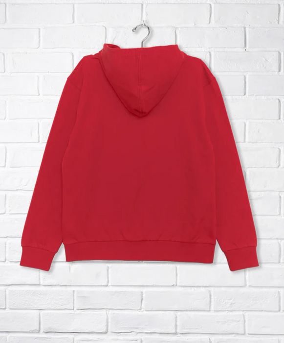 A Red Hooded Sweatshirts from CDNIS in size 4T for neutral. (Back View)