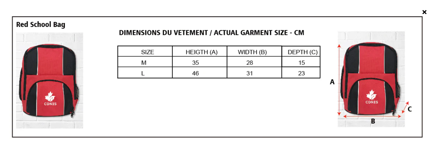 A Red Bags from CDNIS in size O/S for neutral. 