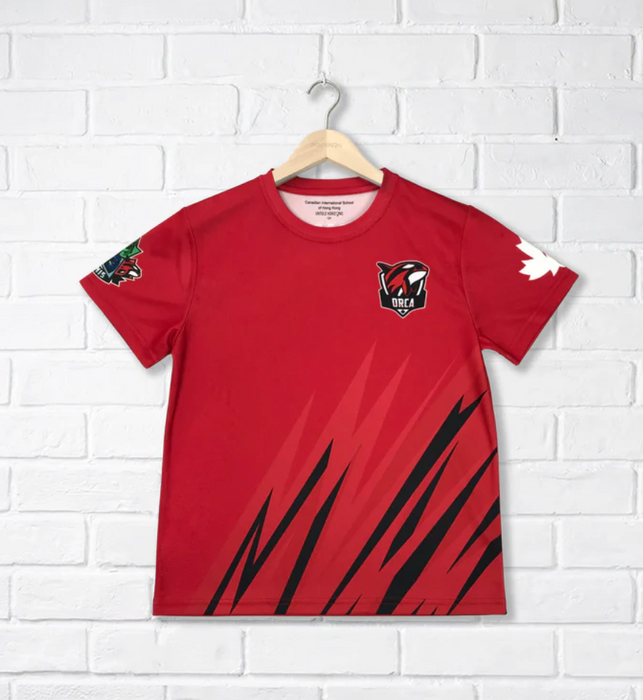 A Red Short Sleeve T Shirts from CDNIS in size 4T for neutral. (Front View)