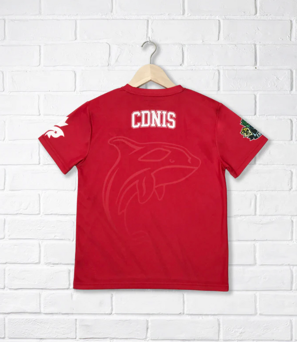 A Red Short Sleeve T Shirts from CDNIS in size 4T for neutral. (Back View)