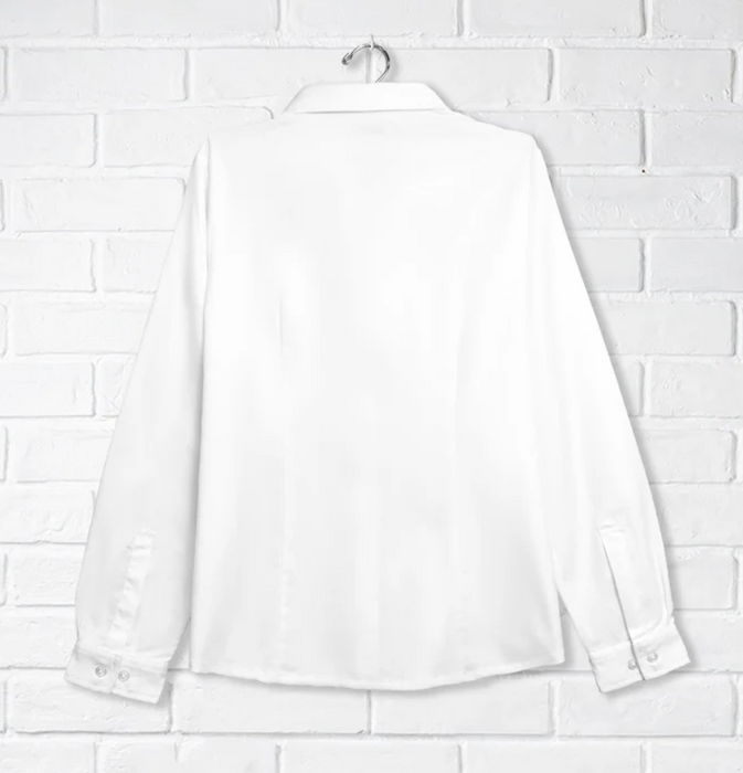 A White Long Sleeve Shirts from CDNIS in size 4T for girl. (Back View)