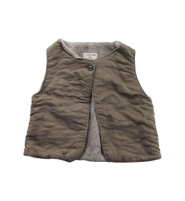 A Brown Dress Up Vests from 1 + in the family in size 6-12M for girl. (Front View)