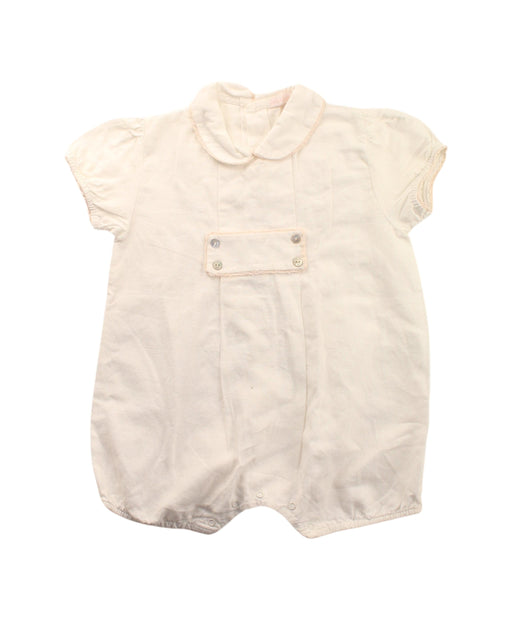 A White Short Sleeve Rompers from Les Enfantines in size 6-12M for girl. (Front View)
