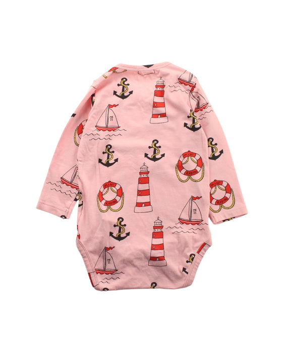 A Pink Long Sleeve Bodysuits from Mini Rodini in size 6-12M for girl. (Back View)