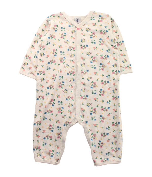 A White Long Sleeve Jumpsuits from Petit Bateau in size 6-12M for girl. (Front View)