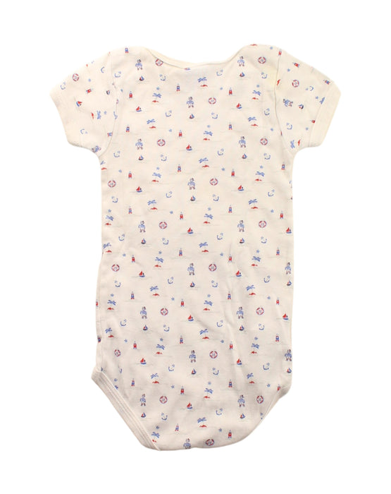 A White Short Sleeve Bodysuits from Petit Bateau in size 6-12M for boy. (Back View)