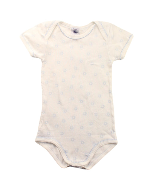 A Blue Short Sleeve Bodysuits from Petit Bateau in size 2T for boy. (Front View)