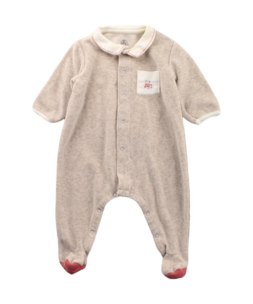 A Beige Onesies from Petit Bateau in size 0-3M for girl. (Front View)