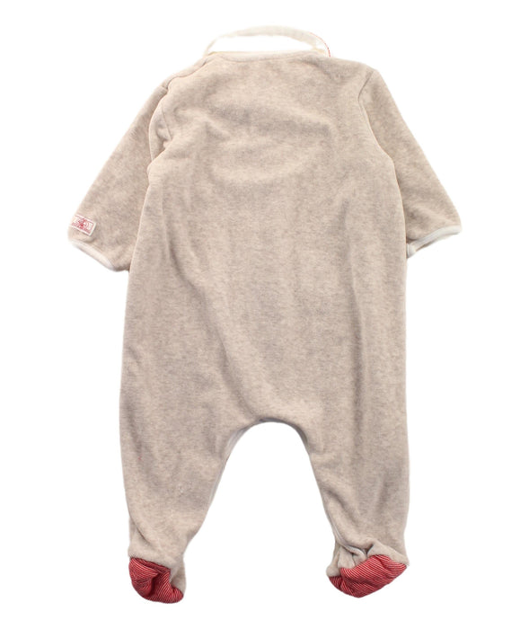 A Beige Onesies from Petit Bateau in size 0-3M for girl. (Back View)