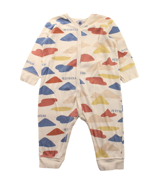 A White Long Sleeve Jumpsuits from Petit Bateau in size 12-18M for neutral. (Front View)