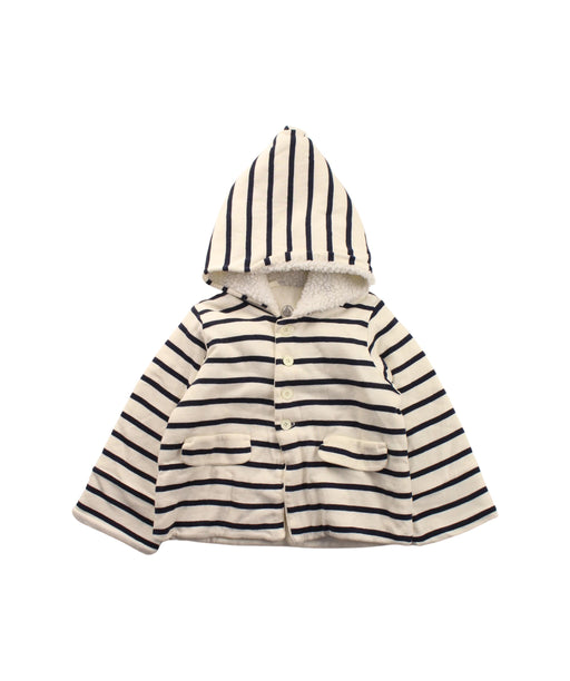 A Black Cardigans from Petit Bateau in size 6-12M for girl. (Front View)