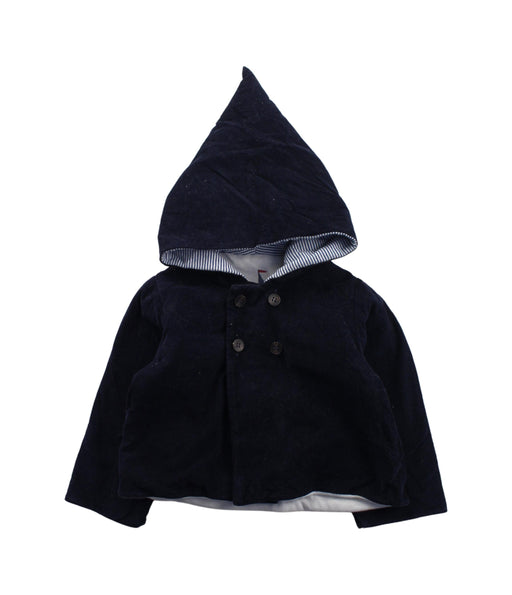 A Blue Coats from Petit Bateau in size 12-18M for boy. (Front View)