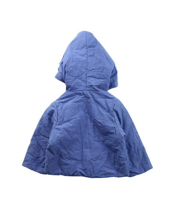 A Blue Coats from Petit Bateau in size 12-18M for girl. (Back View)