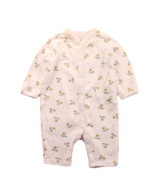 A Pink Long Sleeve Jumpsuits from Ralph Lauren in size 0-3M for girl. (Front View)