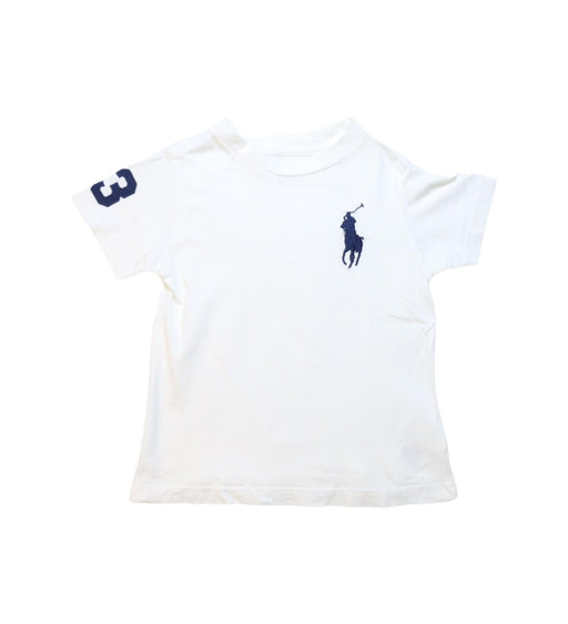 A White Short Sleeve T Shirts from Polo Ralph Lauren in size 3T for boy. (Front View)