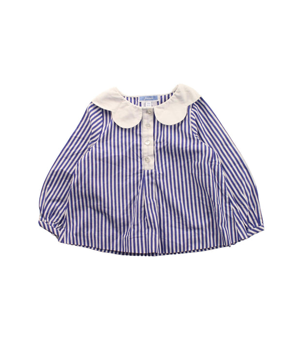 A Blue Long Sleeve Tops from Jacadi in size 12-18M for girl. (Front View)