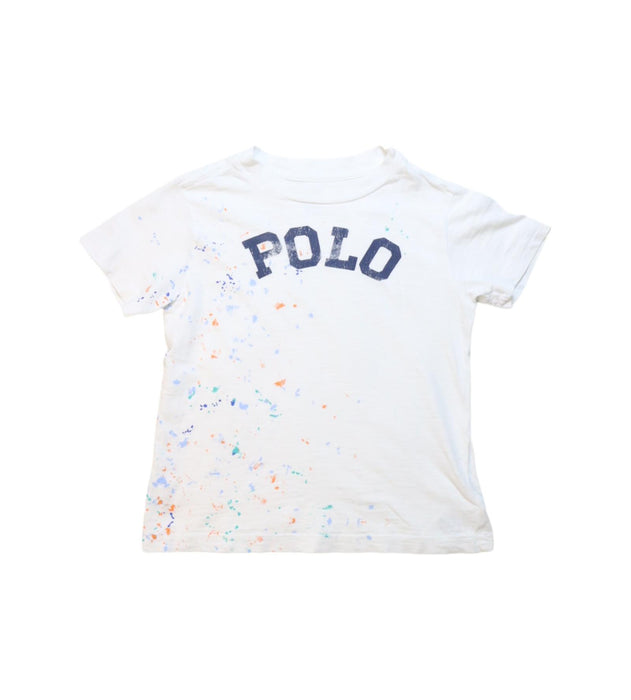 A White Short Sleeve T Shirts from Polo Ralph Lauren in size 3T for boy. (Front View)