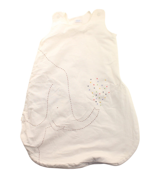 A White Sleepsacs from Jacadi in size 0-3M for neutral. (Front View)
